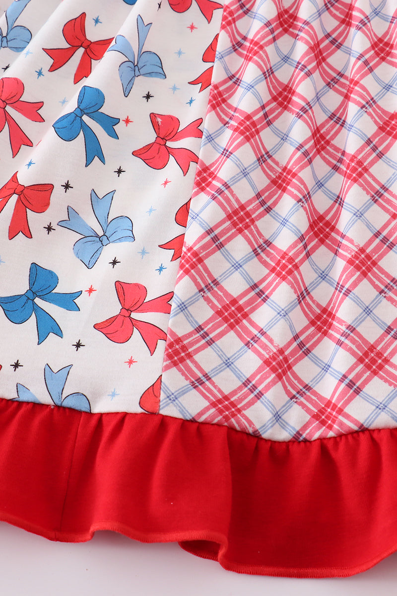 Red, White, and Blue Bow Ruffle Bloomer Set β Baby Girl