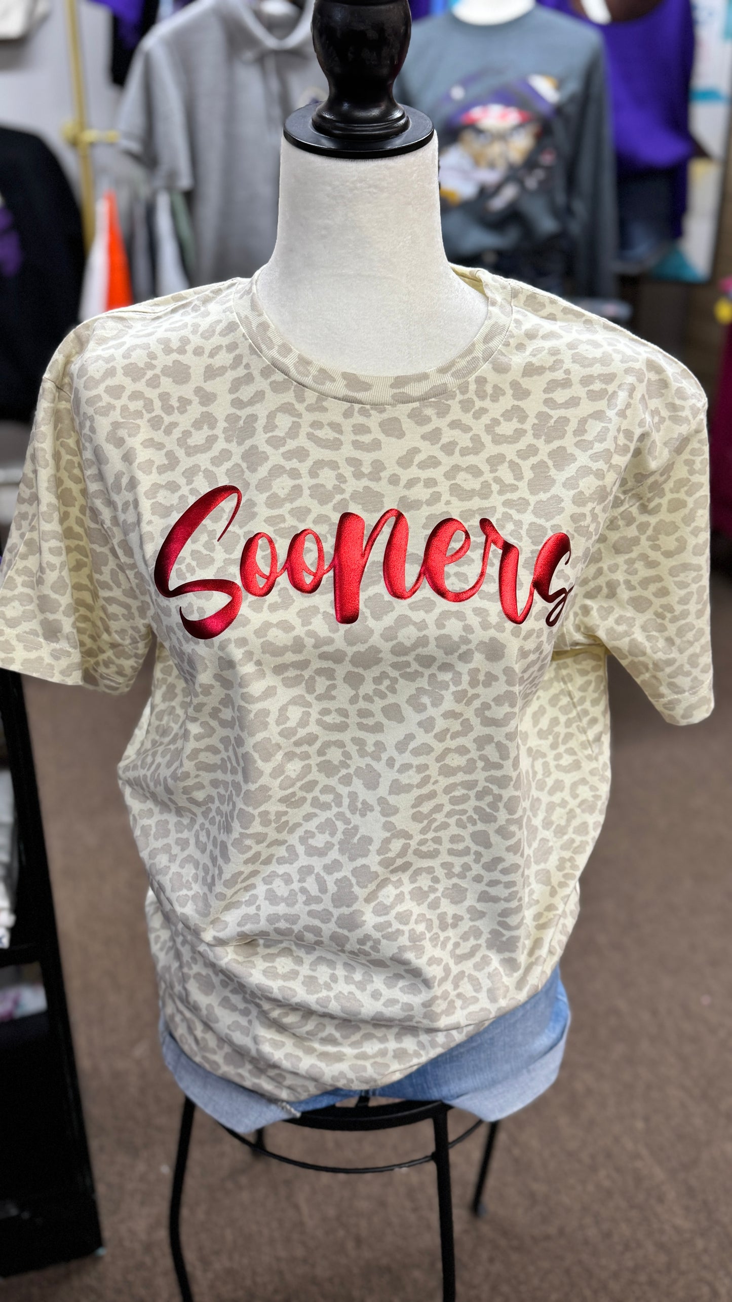 Sooners Metallic Puff Tee