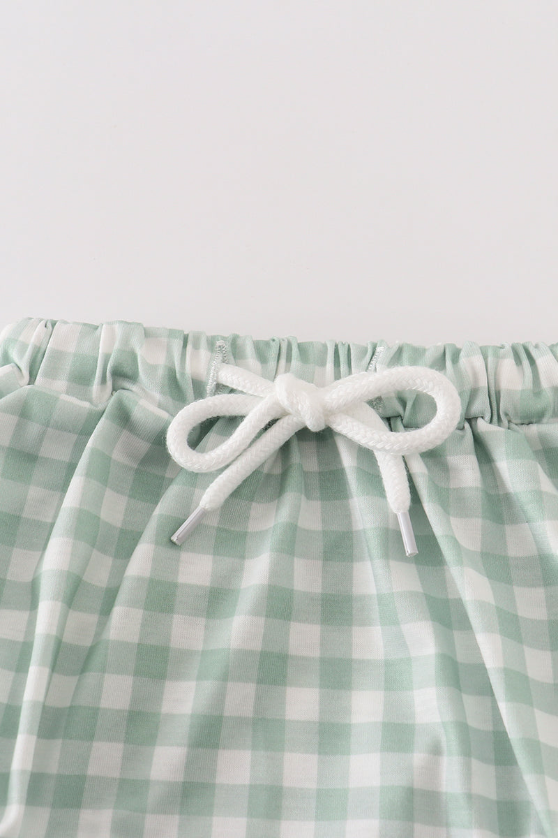 Green Smile Gingham Bloomer Set β Baby