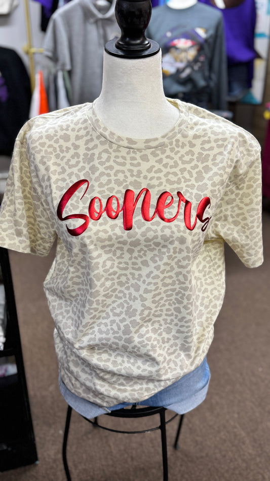 Sooners Metallic Puff Tee