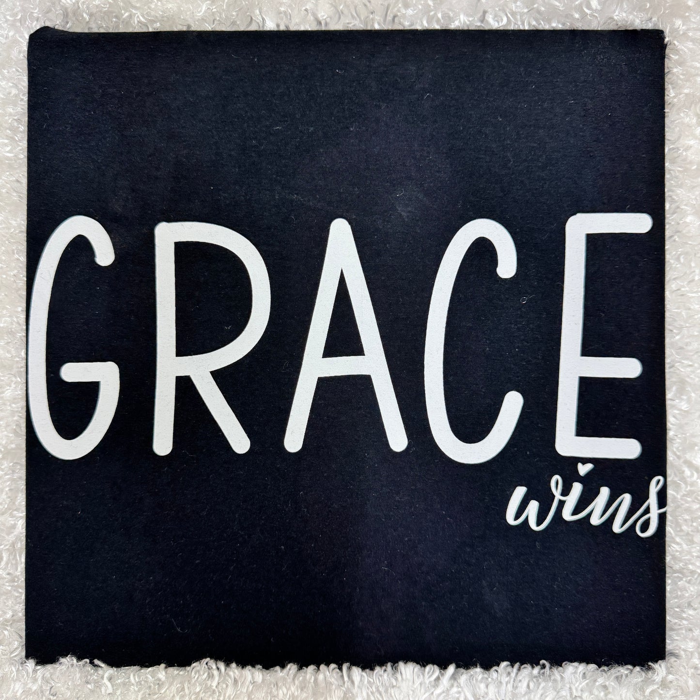 Grace Wins – White Print Design