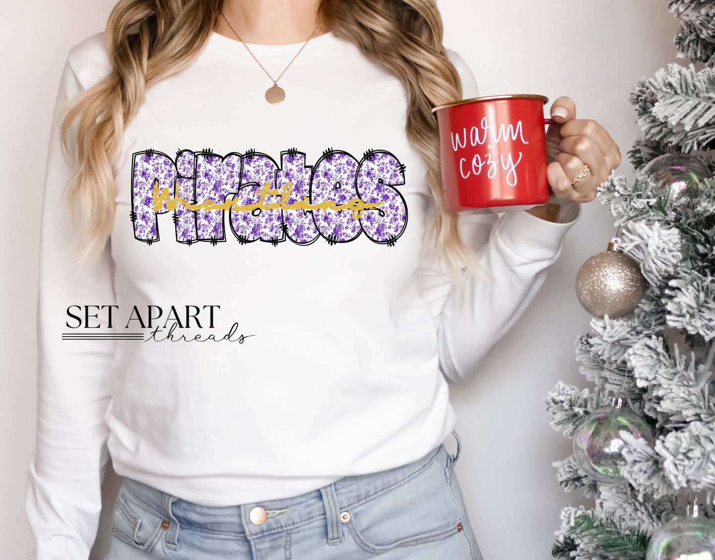 Pirates - Purple Toile Long Sleeve Tee