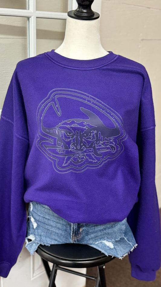 Purple Pirate Logo Inside Out Sweatshirt