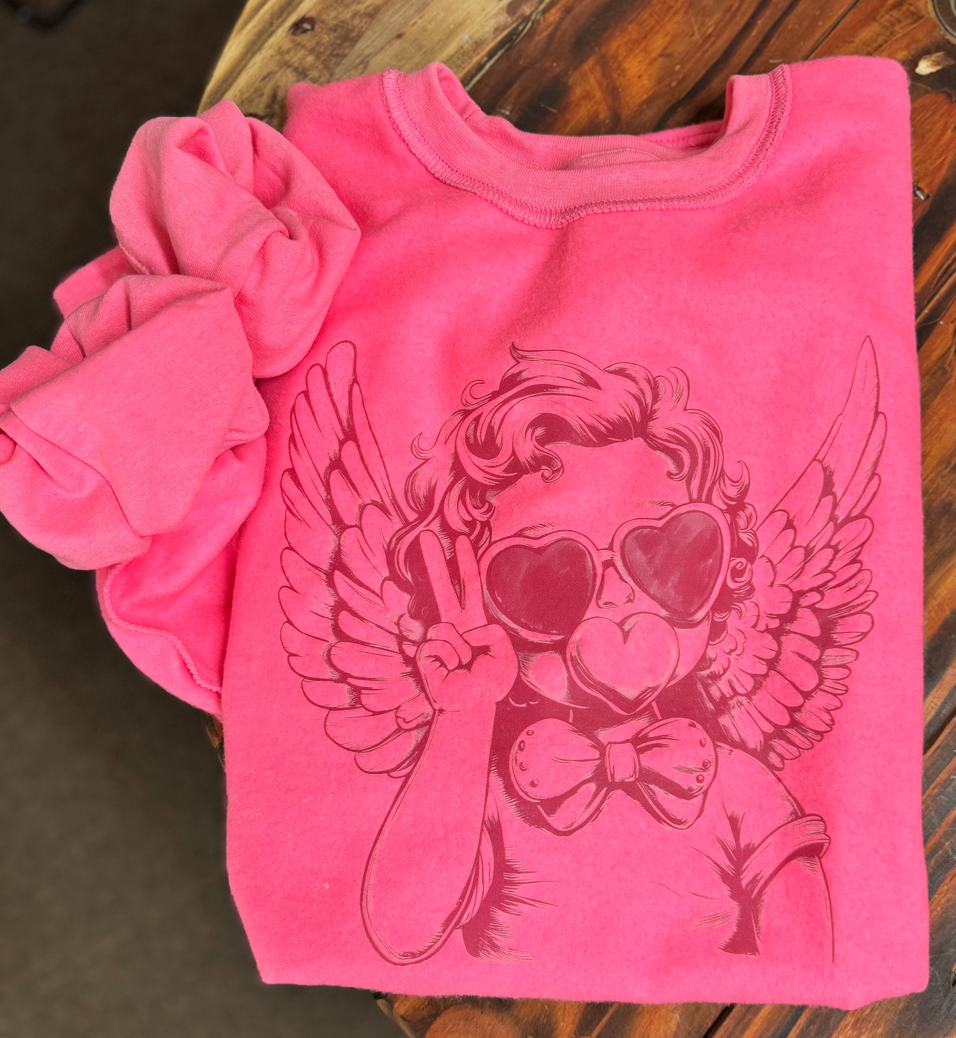 Pink  Sweatshirts with Cute Cupid