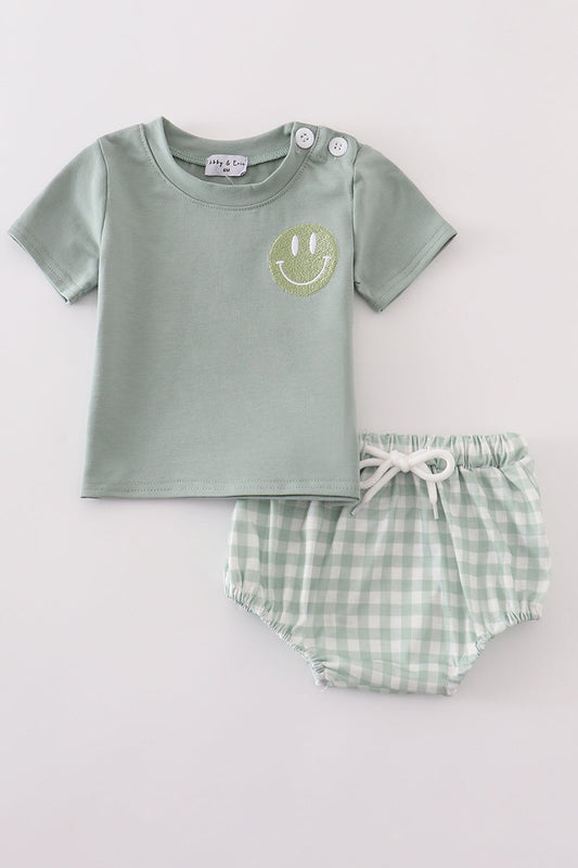 Green Smile Gingham Bloomer Set – Baby