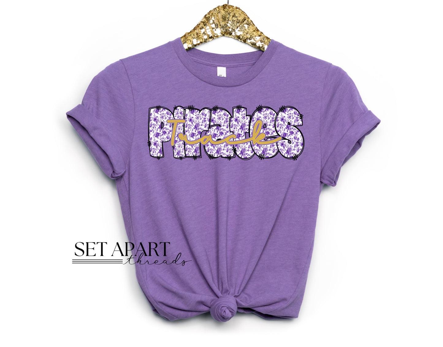 Pirates - Purple Toile Short Sleeve Tee