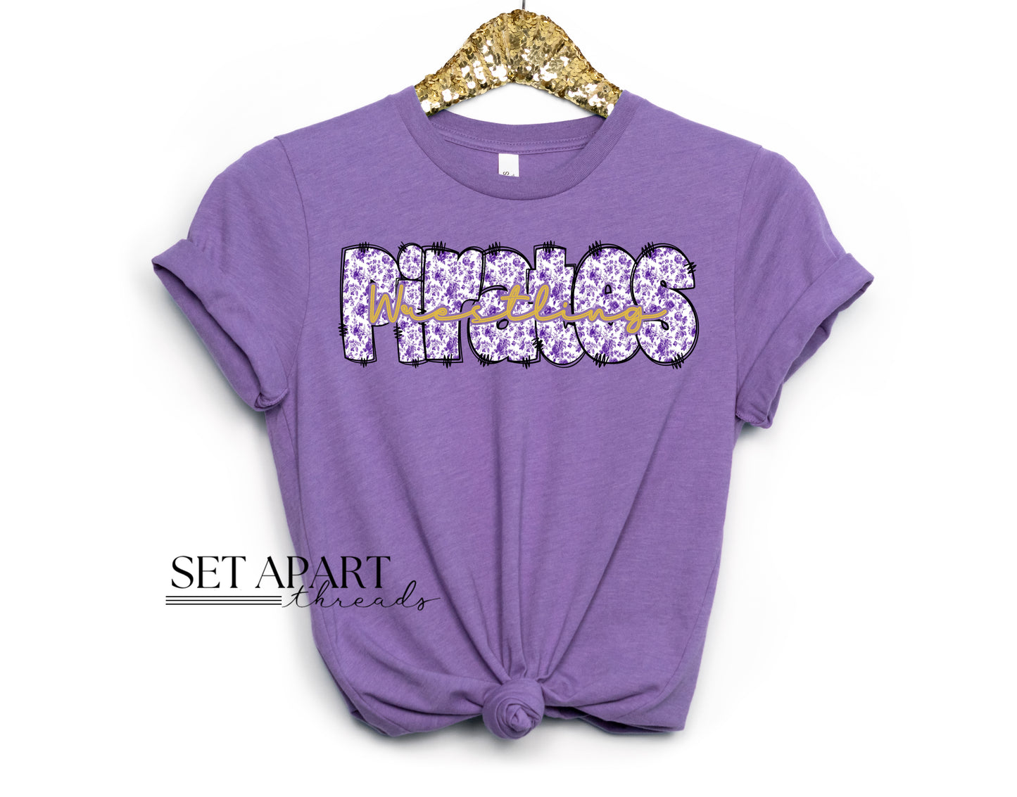 Pirates - Purple Toile Short Sleeve Tee