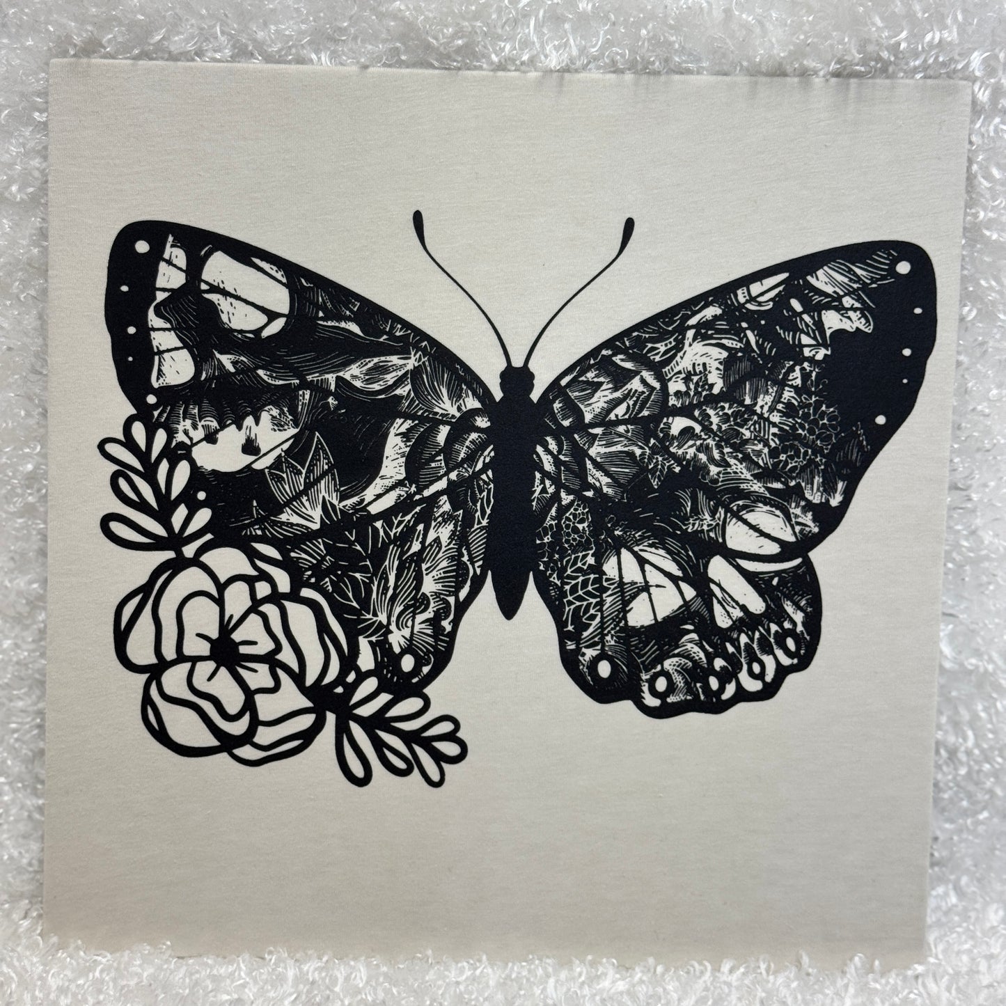 Floral Butterfly – Black Print Design